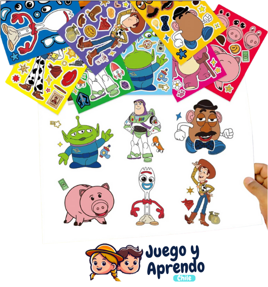  Aventuras en Pegatinas de Toy Story: Rompecabezas para Niños (8 Hojas)
