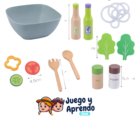 Ensalada de Fieltro y Accesorios - Juegos de madera
