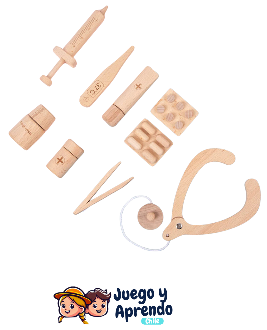 Kit de Herramientas de Doctor de Madera, accesorios médicos