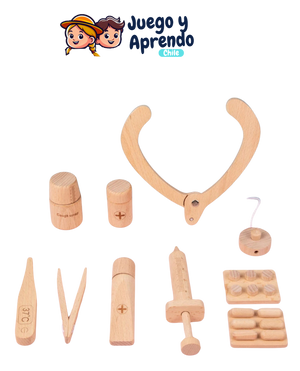 Kit de Herramientas de Doctor de Madera, accesorios médicos