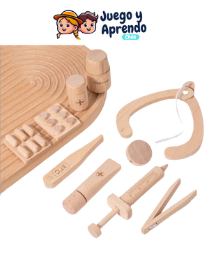 Kit de Herramientas de Doctor de Madera, accesorios médicos