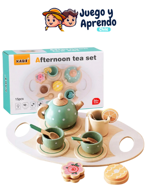 Té de la Tarde de Madera - Juego de Simulación para Niños