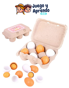 Caja de Huevos de Madera - Juego de Cocina para Niños
