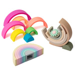 Bloques de Silicona Arcoíris - Juego de Construcción Montessori para Bebés 🌈👶
