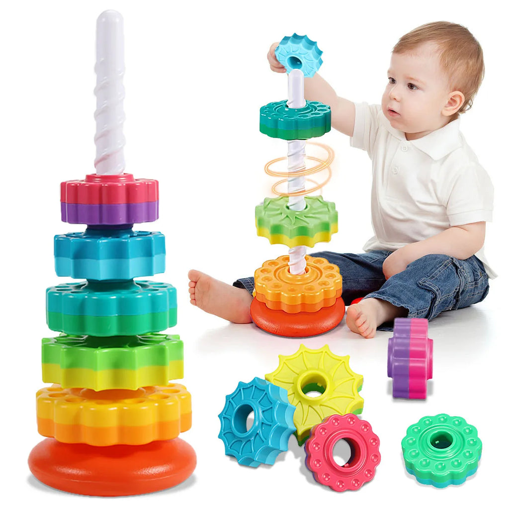 Gira y Apila: Torre de Arcoíris Montessori