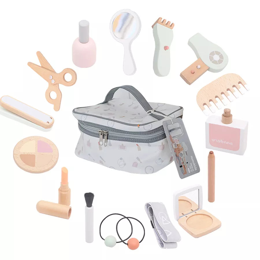 Set de Maquillaje y Peluquería de Madera