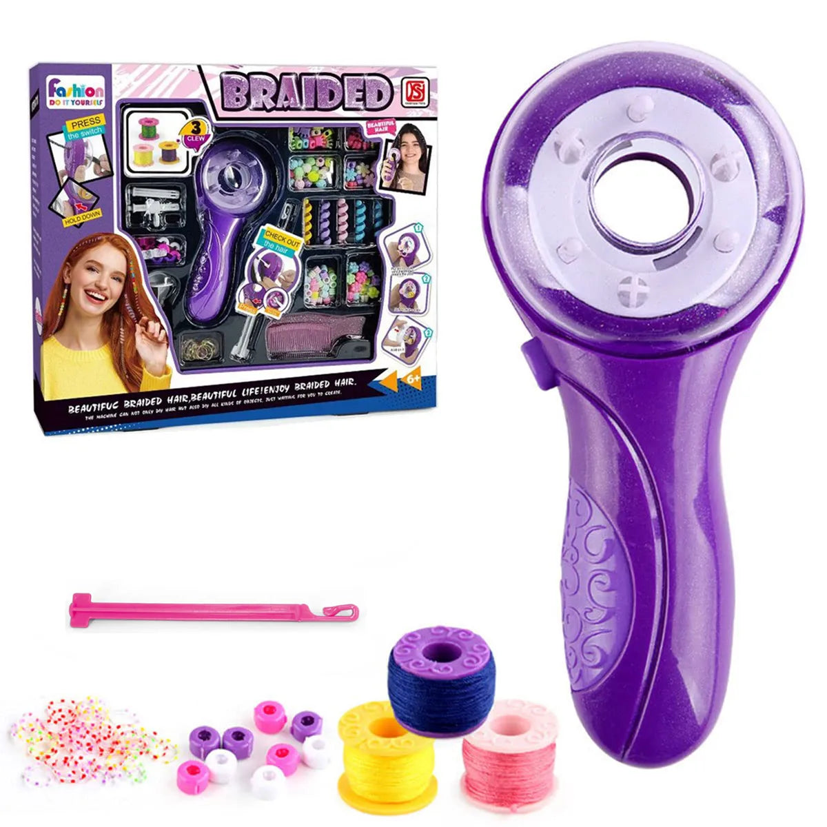 Trenzadora De Pelo Eléctrica Para Niñas - Automática, Con Accesorios - Regalo Para Niñas De 3 A 14 Años